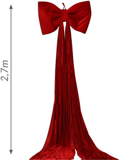 Juledekorativ sløjfe (kokarde) rød 85 × 270 cm - 1 stk.