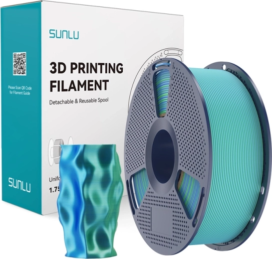 Sunlu PLA+ silk tofarget filament blågrøn
