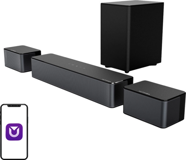 Ultimea Poseidon D50 5.1 soundbar med subwoofer og baghøjttalere