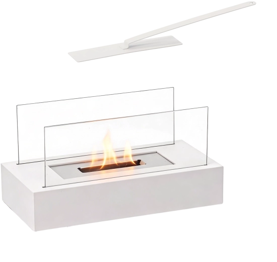 Bord-bioethanolpejs 35 × 18 × 15 cm hvid