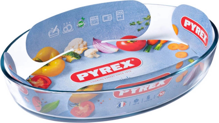 Ovnfast oval fad PYREX 2,2 l glas 30 × 21 × 6 cm