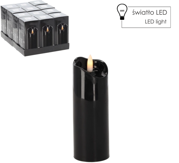 LED-lys 5 × 15 cm sort