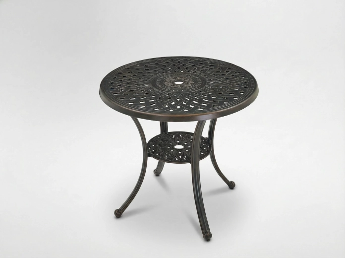 Aluminiums havebord MONDRICH, antik bronze, rundt Ø78 × 70 cm