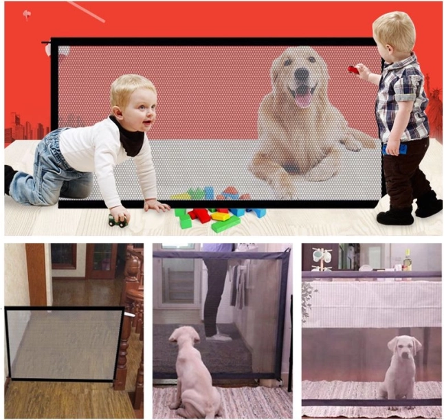 Sikkerhedsgrind til døre til hunde/katte (b 183 x h 75 cm)