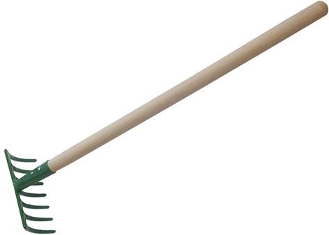 Rive med 7 tænder og træskaft 50 cm