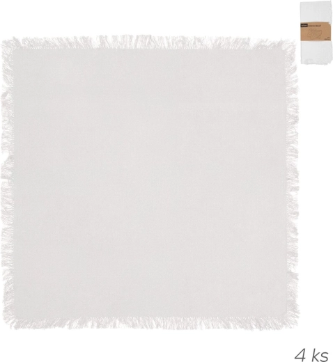 Bomuldsservietter i hvid 45 × 45 cm, sæt med 4 stk.
