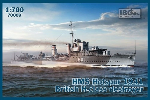 Plastikmodel af skibet HMS Hotspur (1941) – H-klasse destroyer