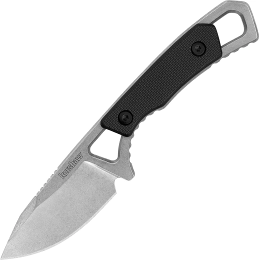 Kershaw Brace – halskniv, 5,1 cm, stonewash, sort GFN, plastskede