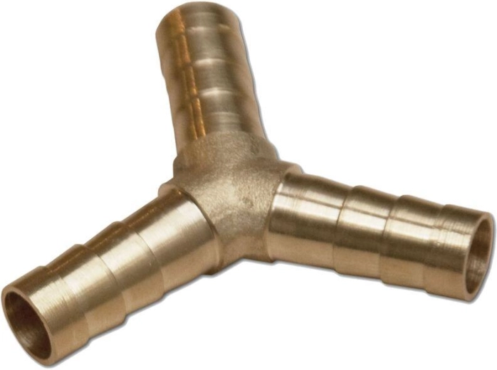 Messing Y-fordeler til slanger 8 mm