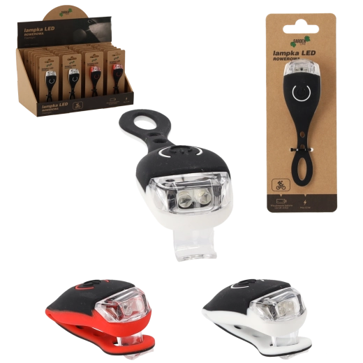 Klip-LED cykellys hvid og rød