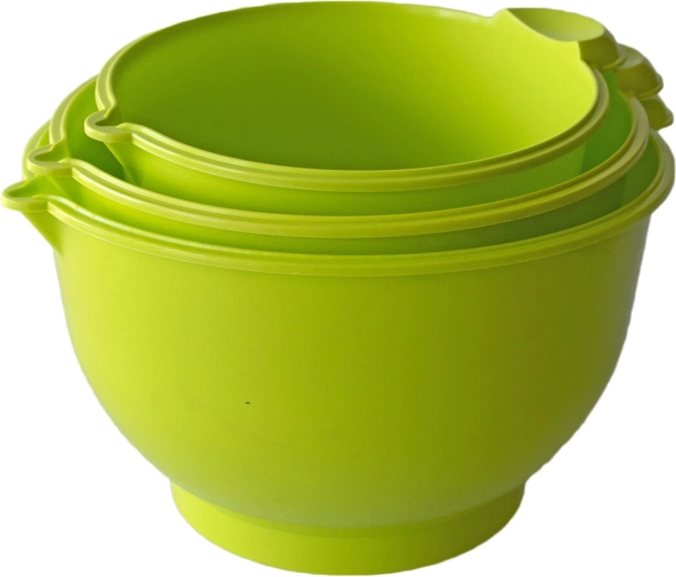 Sæt med piskeskåle med hældetud og skridsikker bund, 3 stk. (2 l, 3 l, 3,5 l)