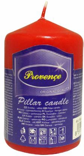 Paraffin cylinderlys rød 5 × 8 cm