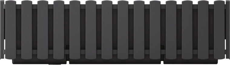 Plastblomsterkasse med beslag til rækværk 58 cm, antracit