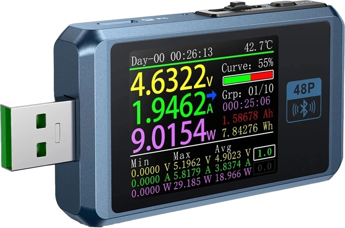 Fnirsi FNB48P BT USB-porttester med Bluetooth