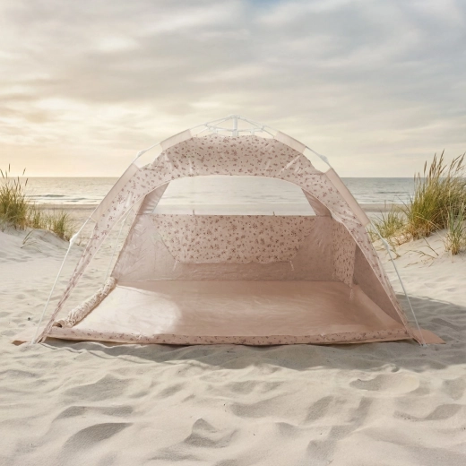 Bieco strandtelt med hurtigopsætningssystem og UV-beskyttelse 80+ – Dreamy flowers