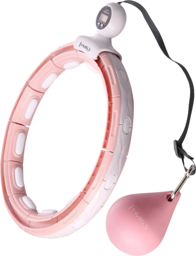 Massage-hulahopring med vægt, magneter og tæller HMS – lyserød
