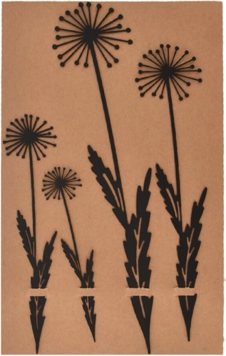 Metalspyd i blomsterform – sort, 4 stk.