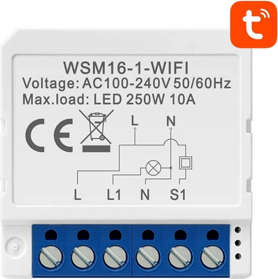 Smart WiFi-afbrydermodul Avatto WSM16-W1 TUYA