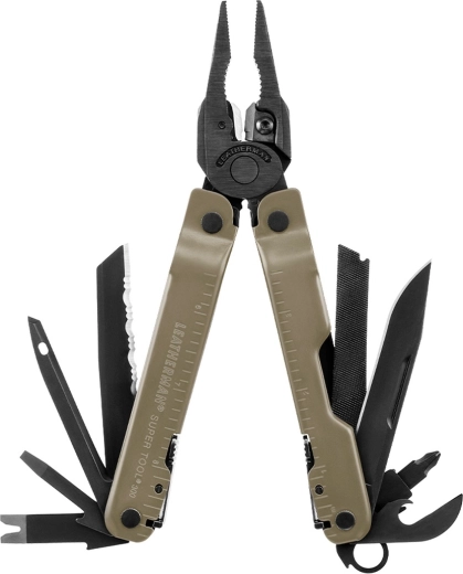 Leatherman Super Tool 300M coyote tan multifunktionsværktøj med 18 funktioner