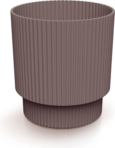 Plastikblomsterpotte Milly 14,6 cm marsala med riflede design