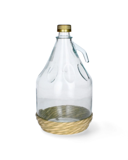 Demijon DAMA 3 l med glasflaske og beskyttende flet