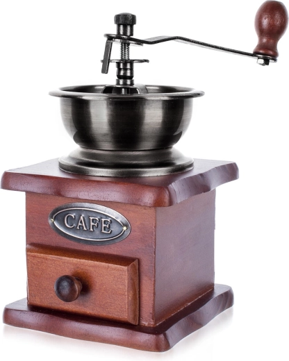 Manuel kaffekværn CAFE i træ og metal med keramisk kværnemekanisme