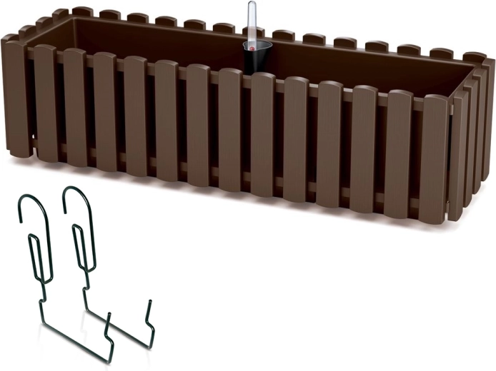 Selvvandende hængealtankasse til gelænder 58 cm brun BOARDEE FENCYCASE