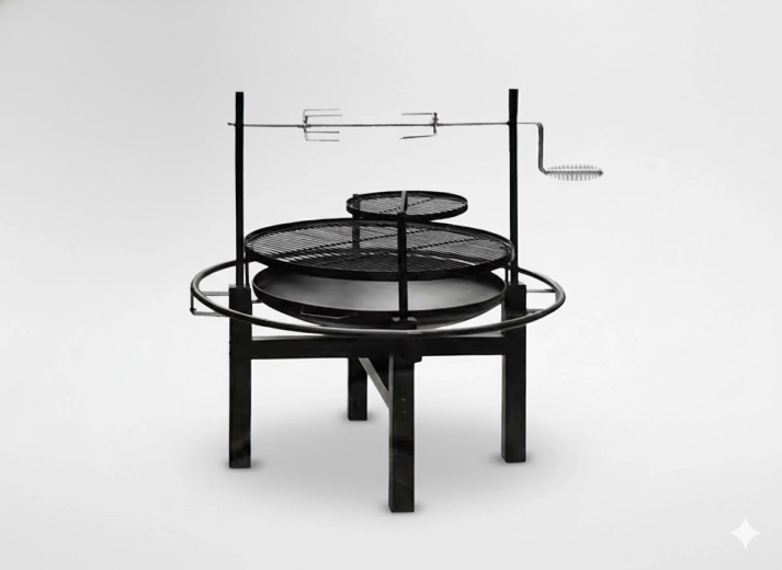 Multifunktionel grill med rotisserie 90 × 86 × 99 cm
