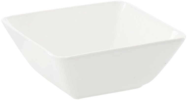 Porcelænsskål kvadratisk 19 × 19 × 8 cm hvid