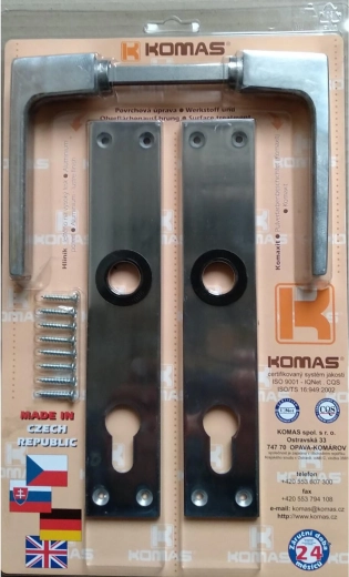 Dørgreb med skjold til cylinderindsats, aluminium