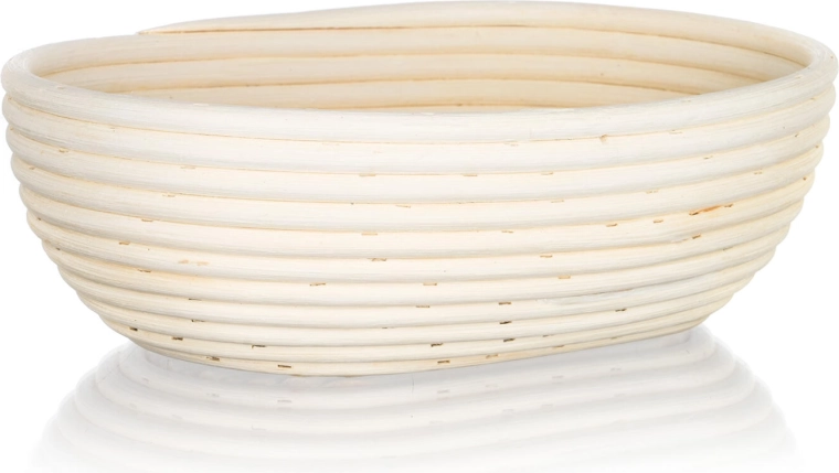 Oval hævekurv til brød 28 × 22 × 9 cm af naturlig rattan