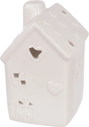 Porcelænslanterne hus hvid 10,5 cm