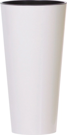 Blomsterpotte Tubus Slim med indsats 20 cm blank hvid