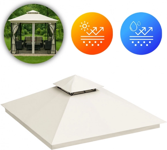 Reserve-tag til havepavillon 3x3 m vandafvisende med ventilationsåbning Beige MultiGarden