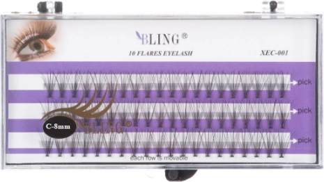 Silkebundter af vipper BLING - twist C, 8 mm