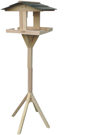 Fuglefoderhus i træ på stativ 100 cm