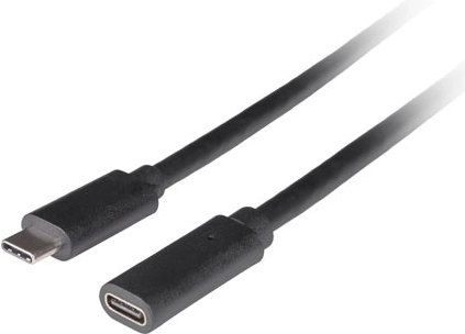 USB‑C forlængerkabel 3.1 Gen 1 (M/F) 0,5 m sort Lanberg