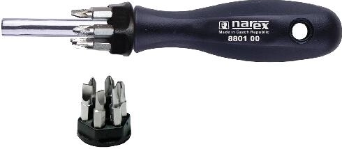 Magnetisk skruetrækker med sæt af 12 bits