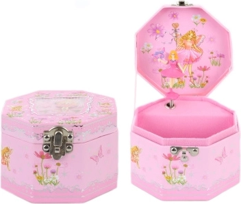 Růžová musik smykkeskrin med ballerina og spejl