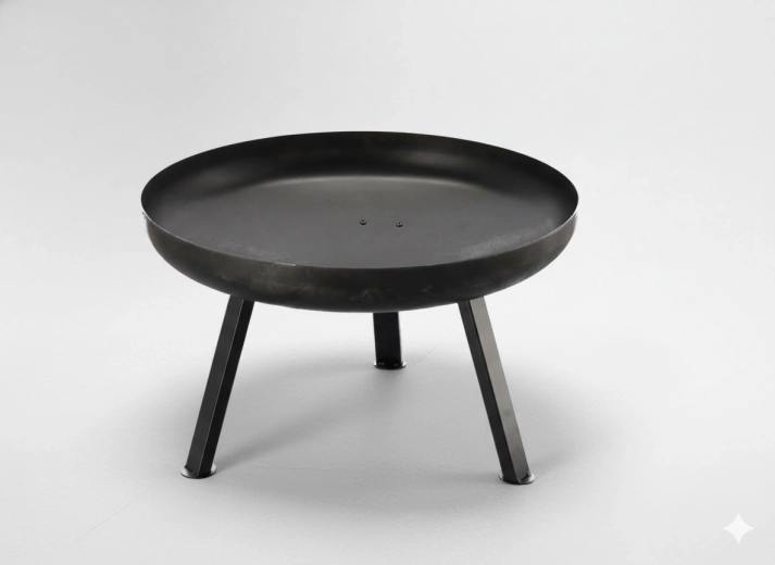 Udendørs stålfad til bål 60 × 36 cm