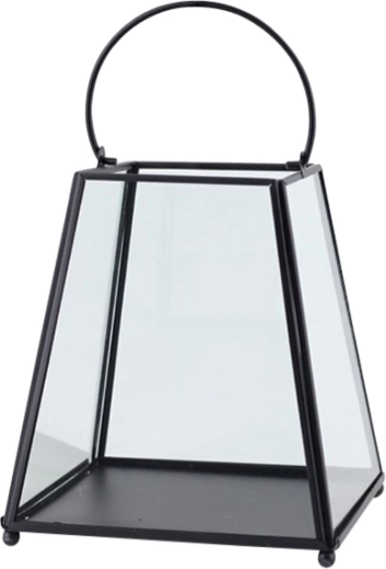Konisk metal-lanterne med glas 17 x 17 x 19,5 cm