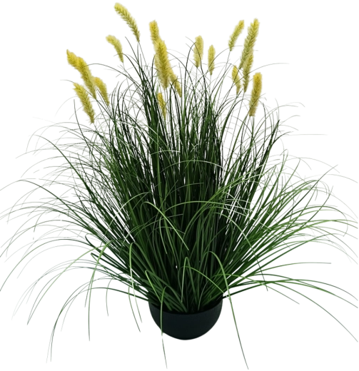 Kunstigt prydgræs Pennisetum i potte, gul, 70 cm