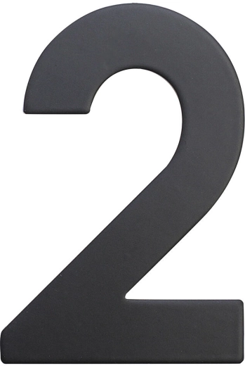 Husnummer 2, 75 mm, rustfrit stål, mat sort