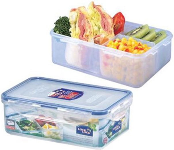 Fødevareskål LOCKnLOCK, 3 rum, 1 l, lufttæt og vandtæt
