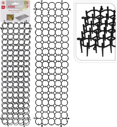 Måtte med pigge mod dyr, sort, 48 × 13 × 3 cm, 2 stk.