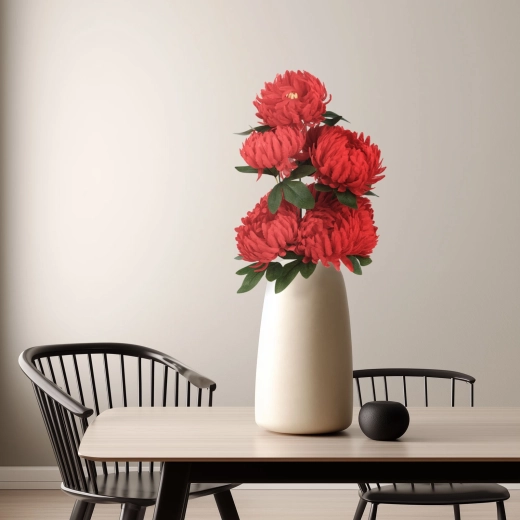 Kunstig dekorativ krysantemum rød 12 × 58 cm