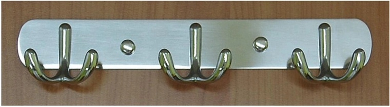 Vægkrog med tre dobbelte kroge CYRIL, krom