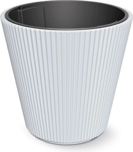Milly blomsterkrukke med indsats 46,7 cm – hvid plastkrukke til inde og ude