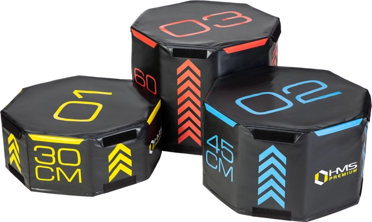 Sæt med bløde ottekantede plyo-bokse HMS Premium PYOBS01