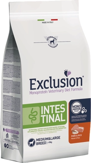 Exclusion Intestinal Pork & Rice til mellemstore og store hunderacer 2 kg